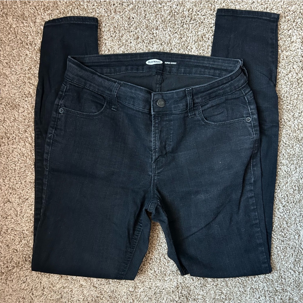 Women’s Old Navy Black Super Skinny Jeans Size 6 |C77